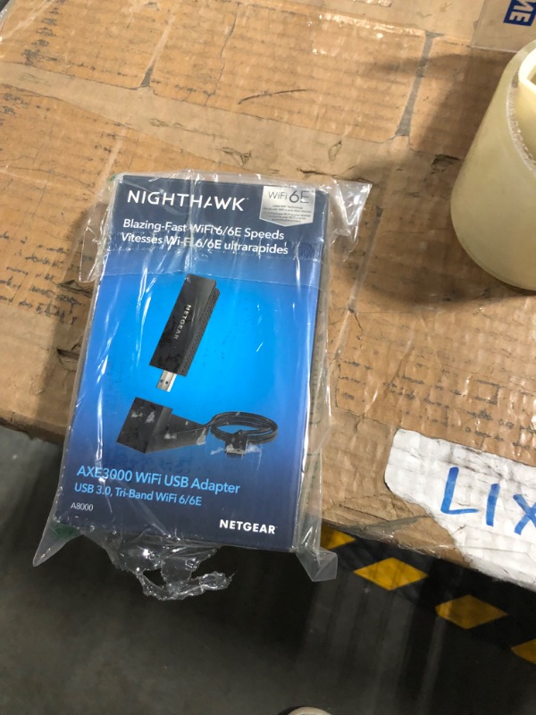 Photo 2 of NETGEAR Nighthawk WiFi 6 or 6E USB 3.0 Adapter (A8000) - AXE3000 Tri-Band Wireless Gigabit Speed (Up to 3Gbps) - New 6GHz Band – Works with Any Router Or Mesh System - for Windows PC