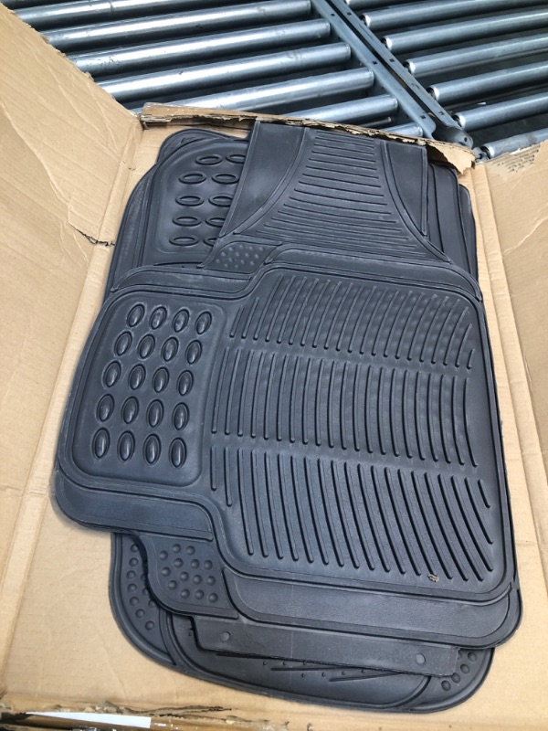 Photo 3 of BDK MT783PLUS ProLiner Original Heavy-Duty Front & Rear Rubber Floor Mats, Gray, 3 Piece (Pack of 1)