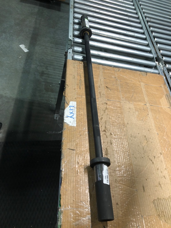 Photo 2 of E.T.ENERGIC 4ft/7ft Olympic Barbell 20KG Bar Load 500/1500-lbs Capacity Available Men's Barbell with Hard Chrome Sleeves for 2" Olympic Plates 4ft-Black(500LBS Capacity)