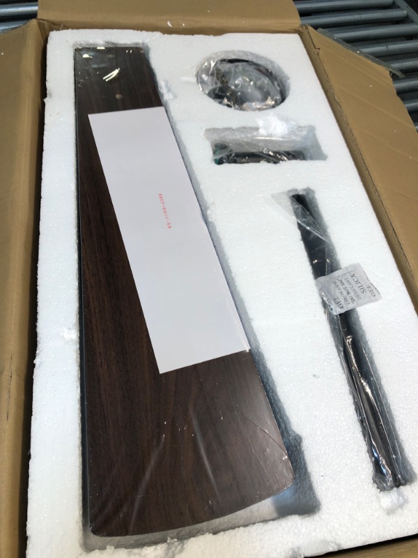 Photo 1 of WINGBO 60" DC Ceiling Fan with Lights and Remote Control, Matte Black Ceiling Fan with Walnut / Walnut Shadowed Reversible Blades, 6-Speed DC Motor, Indoor Ceiling Fan for Kitchen Bedroom Living Room Walnut / Walnut Shadowed 60"