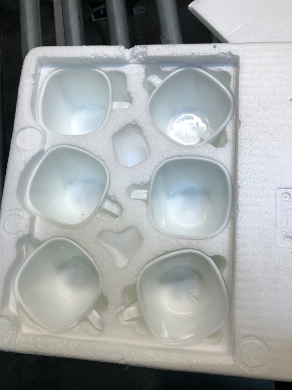 Photo 1 of **USED ONE PLATE BROKEN** MALACASA White Dinnerware Set, 30 Piece Chip Resistant Dinner Set, Opal Glass Dish Set with Plates and Bowls, Cups and Saucers, Dinnerware Sets for 6, Series Esmer 30 Piece ESMER