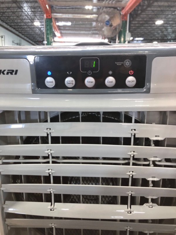 Photo 4 of ***USED** Evaporative Cooler, VAGKRI 2100CFM Air Cooler, 120°Oscillation Swamp Cooler with Remote Control, 24H Timer, 3 Wind Speeds for Outdoor Indoor Use,7.9Gallon