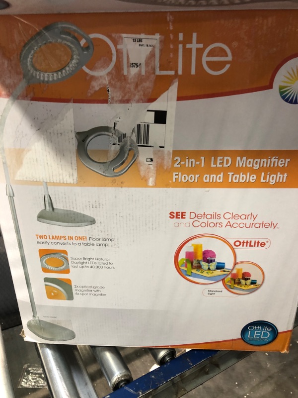 Photo 2 of Ottlite 2-In-1 Led Mag Floor & Table Lamp Set