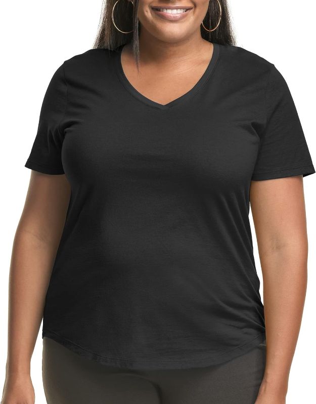 Photo 1 of Just My Size Women's Plus-Size Short Sleeve V-Neck Tee 
16 shirts  ***SIXE 1XL-4XL***