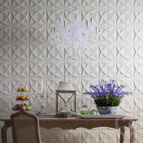 Photo 1 of A21025 - Art3d White Plant Fiber Textured 3D Wall Panels for Interior Wall Decor, 33 Tiles 32 Sq Ft
