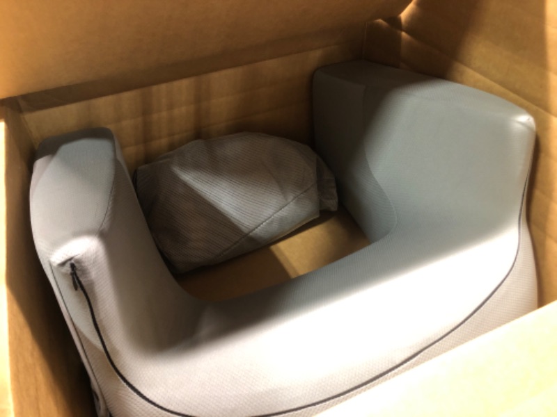 Photo 2 of **New open**
Reading Pillow for Bed, Gaming Pillow for Lap, Petite Adults, Teens Arm Rest Pillow, Memory Foam Lap Desk Pillow for Reading, Working, Playing, Crocheting in Bed Couch(Grey)
