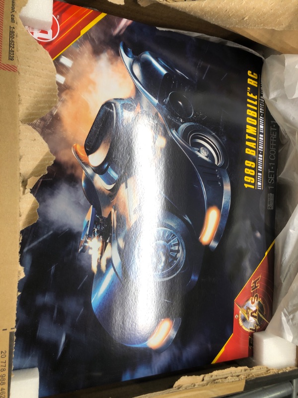 Photo 2 of **Factory Sealed**DC Comics, Official 1989 Batmobile RC, Exclusive Batman Figure, Limited Edition Collector's Item, Smoke Effects, Batcave Chargeable Base, Ages 14+