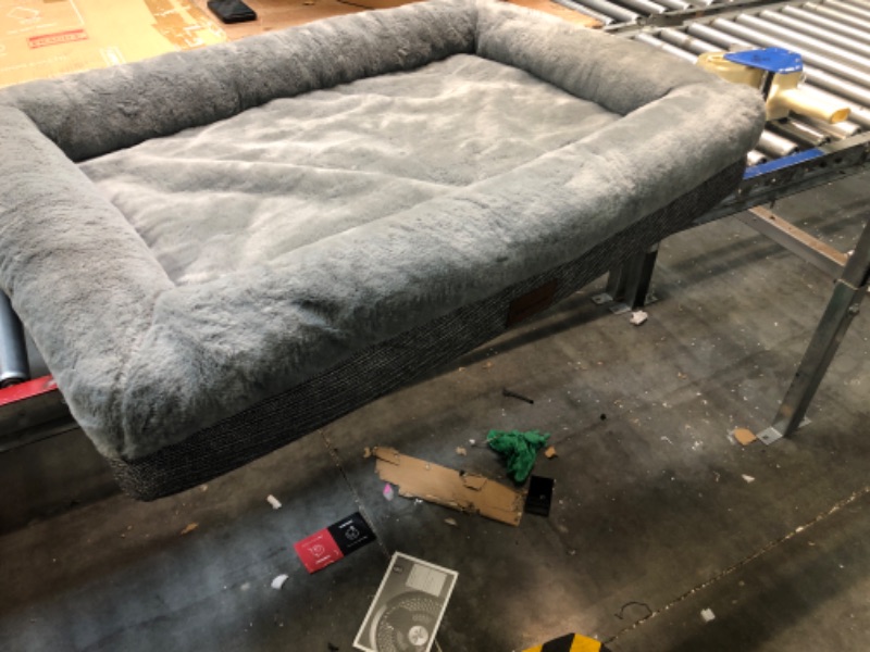 Photo 1 of *New Open**BFPETHOME Dog Beds for Large Dogs, Washable Dog Bed with Sides, Orthopedic Medium Sized Dog Beds with Removable Cover & Waterproof Dog Bed for Pet L(35*23*6inch) Grey