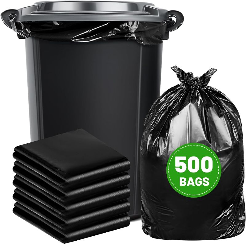 Photo 1 of Harloon 500 Counts 33 Gallon Trash Bags, 39 x 32'' Black Garbage Bags Heavy Duty Contractor Bags Garbage Can Liner for Home, Restaurants, Kitchen, Lawn, and Industrial
