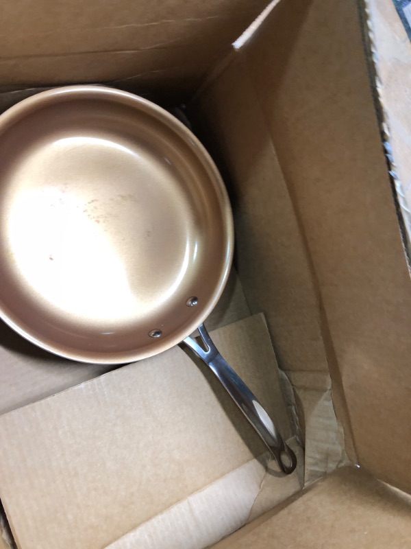 Photo 2 of **Gently Used**Gotham Steel Nonstick Frying Pan - 11 Inch Ceramic Frying Pans Nonstick Pan Skillets Nonstick Non Stick Pan Cooking Pan Fry Pan Skillet Large Frying Pan Non Sticking Pan – Dishwasher Safe 11" Brown