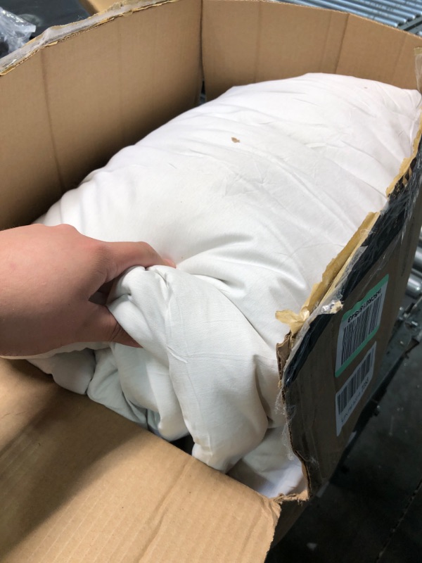 Photo 2 of **Gently Used**Bedsure King Comforter Set Kids - Ivory White Comforter King Size, Soft Bedding for All Seasons, Cationic Dyed Bedding Set, 3 Pieces, 1 Comforter (104"x90") and 2 Pillow Shams (20"x36"+2") King 08 - Ivory White