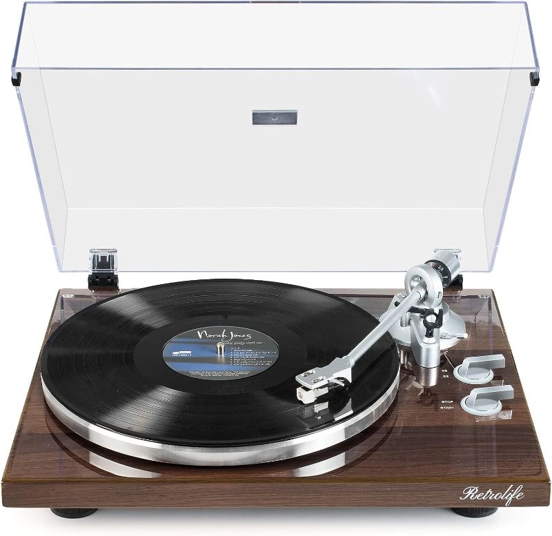 Photo 1 of **Minor Damage**Turntables Belt-Drive Record Player with Wireless Output Connectivity, Vinyl Player Support 33&45 RPM Speed Phono Line USB Digital to PC Recording with Advanced Magnetic Cartridge&Counterweight
