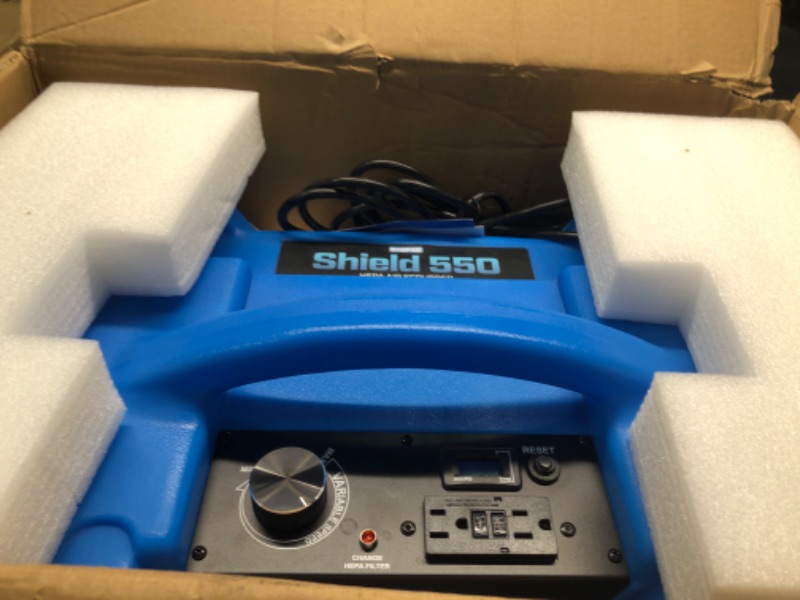 Photo 2 of *Good Used**Shield-550 Air Scrubber, Negative Machine Airbourne Cleaner HEPA Scrubber Water Damage Restoration Equipment Air Purifier
