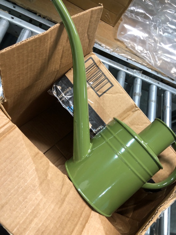 Photo 2 of Homarden 34 oz. Green Watering Can - Metal Watering Can with Long Spout for Decoration, Perfect Plant Watering Can for Outdoor Plants and Watering Can for Indoor Plants (House Plants) 0.26 Gallon Green