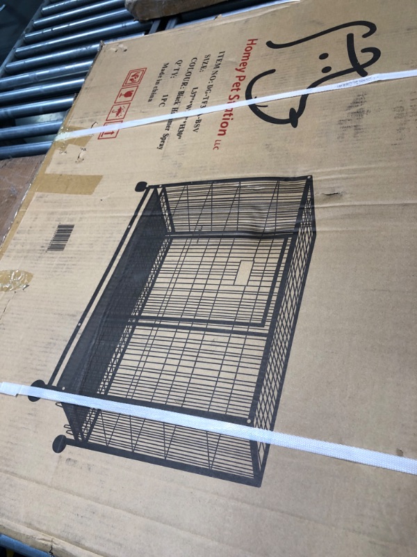 Photo 2 of 37" Homey Pet Heavy Duty Metal Open Top Cage w/ Floor Grid, Casters and Tray