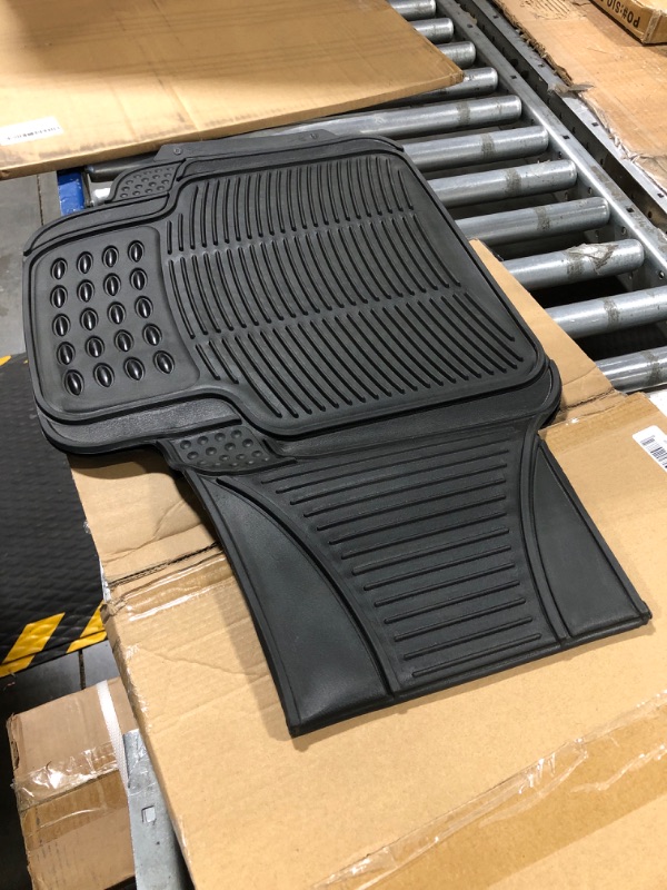 Photo 2 of FH Group F11306BLACKREAR Universal Fit Trimmable Non-Slip Vinyl Black Automotive Floor Mats fits most Cars, SUVs, and Trucks - Rear Set Black - Rear