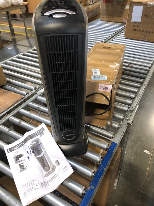 Photo 3 of **MISSING REMOTE**Lasko Oscillating Digital Ceramic Tower Heater for Home with Adjustable Thermostat, Timer and Remote Control, 23 Inches, 1500W, Silver, 755320, 8.5?L x 7.25?W x 23?H,