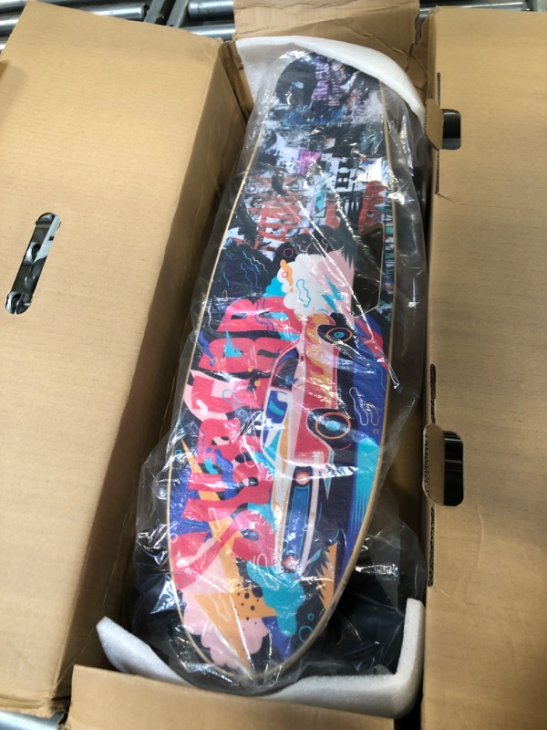 Photo 4 of **USED NEEDS NEW REMOTE** Electric Skateboard with Wireless Remote Control, Electric Skateboards Longboard for Adults Beginner, 7 Layers Maple 20 MPH Top Speed, 10 Miles Range Black