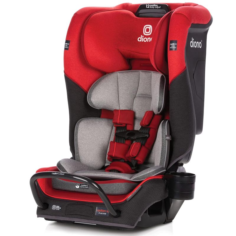 Photo 1 of Diono Radian 3QX 4-in-1 Rear & Forward Facing Convertible Car Seat, Safe+ Engineering 3 Stage Infant Protection, 10 Years 1 Car Seat, Ultimate Protection, Slim Fit 3 Across, Red Cherry
