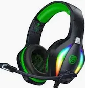 Photo 1 of Fachixy [2023 New FC100 Gaming Headset with Microphone for PS4/PS5/PC/Xbox/Nintendo Switch, Xbox One Headset with RGB Light, Computer Headset with Mic Black