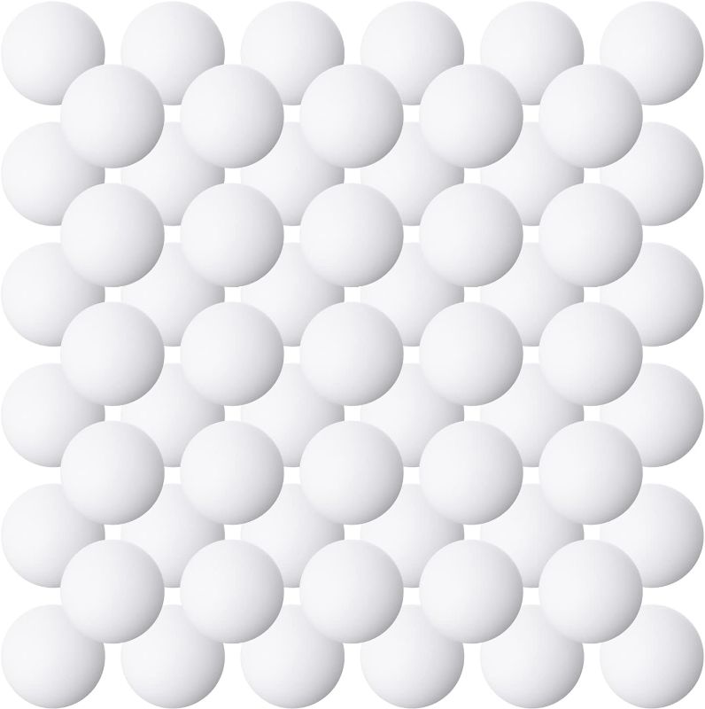 Photo 1 of 500 Pieces 40 mm Balls Bulk Mini Balls Round Table Tennis Balls Plastic Balls White Small Washable Game Balls for Carnival Pool Games, Party Decoration, Cat Toys
