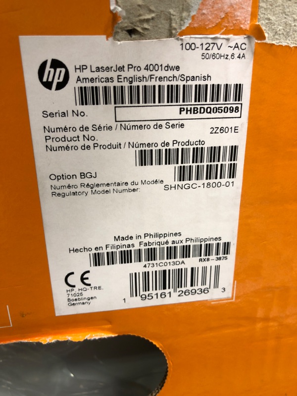 Photo 1 of HP LaserJet Pro 4001dw Wireless Black & White Printer