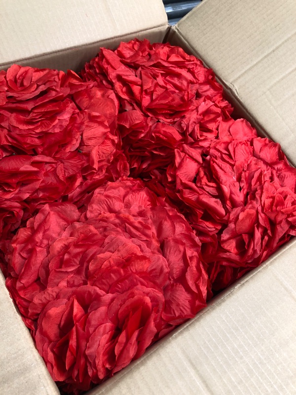 Photo 3 of 10 Inch Artificial Romantic Rose Flower Ball for Home Outdoor Wedding Party Centerpieces Decorations, 10 Pack, Red Red 10