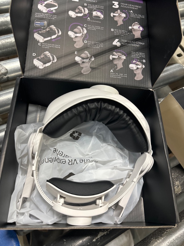 Photo 1 of DESTEK QH3 Pressure-Free Head Strap: Enhance Comfort with Added Top-Fit Adjustment - Compatible with Meta Quest 3; Balances Weight at 3 Angles White