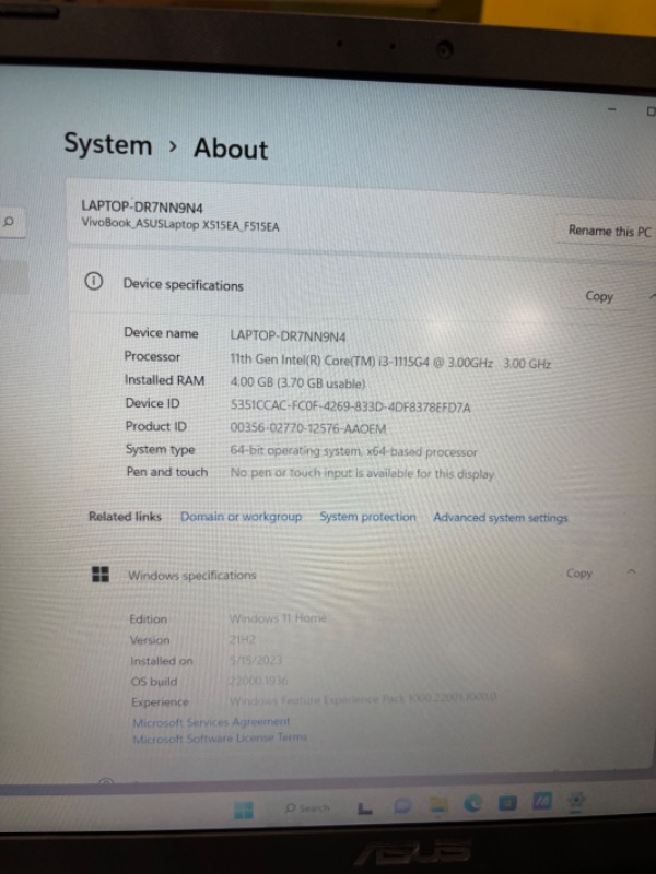 Photo 1 of ASUS Vivobook 14" HD Laptop for Student and Business, Intel Core i3-1115G4(Beat i5-1005G4), 16GB RAM, 1TB PCIe SSD, Intel UHD Graphics, Webcam, WiFi 5, Bluetooth, Win 11 GM Accessories ** missing charger / possible charger port or battery damage ***