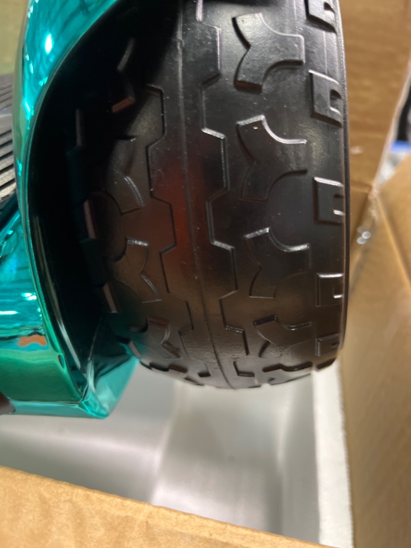 Photo 4 of **USED** 
**FOR PARTS**  Bluetooth Hoverboard, Matt and Chrome Color Hover Board with 6.5" Wheels Built-in Wireless Speaker Bright LED Lights Chrome Turquoise