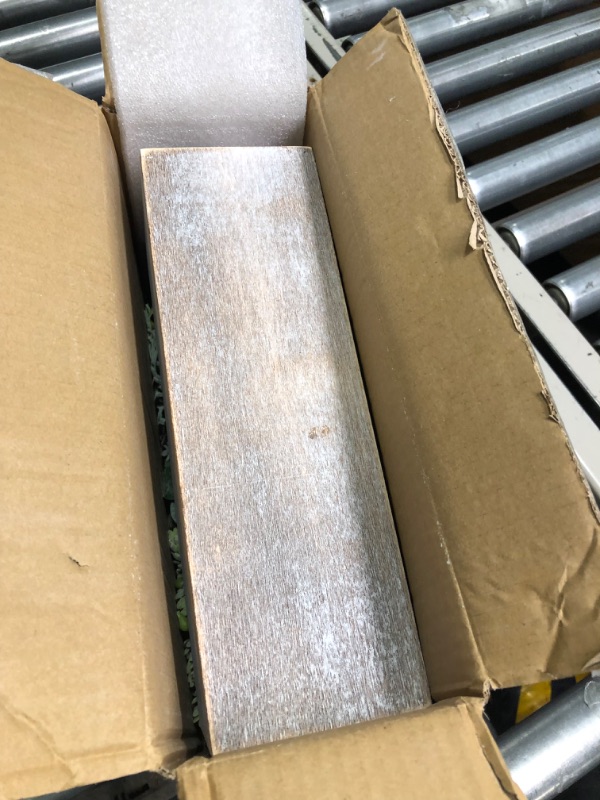 Photo 1 of 14 Pcs Assorted Artificial Succulents Fake Plants in Rectangular Wooden Pots Artificial Potted Succulents Plants Arrangement for Table Centerpiece Windowsill Shelf Mantel Tropical Greenery Decor