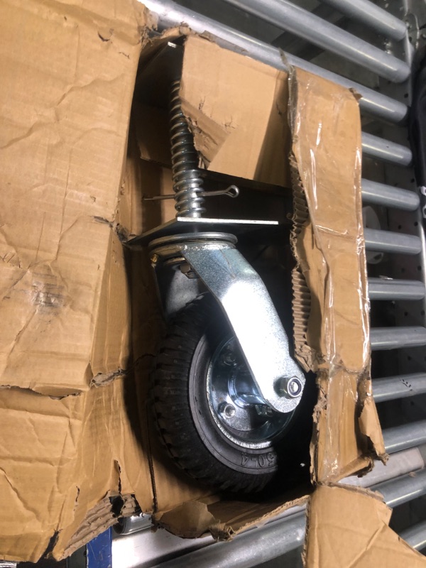 Photo 3 of **USED** Stark 8" inch Flat-Free Tire Gate Wheel Spring Suspension Heavy Duty Spring-Loaded Wood & Chainlink Gate Caster Wheel 200lb Capacity SilverLPNPMCD8452869
