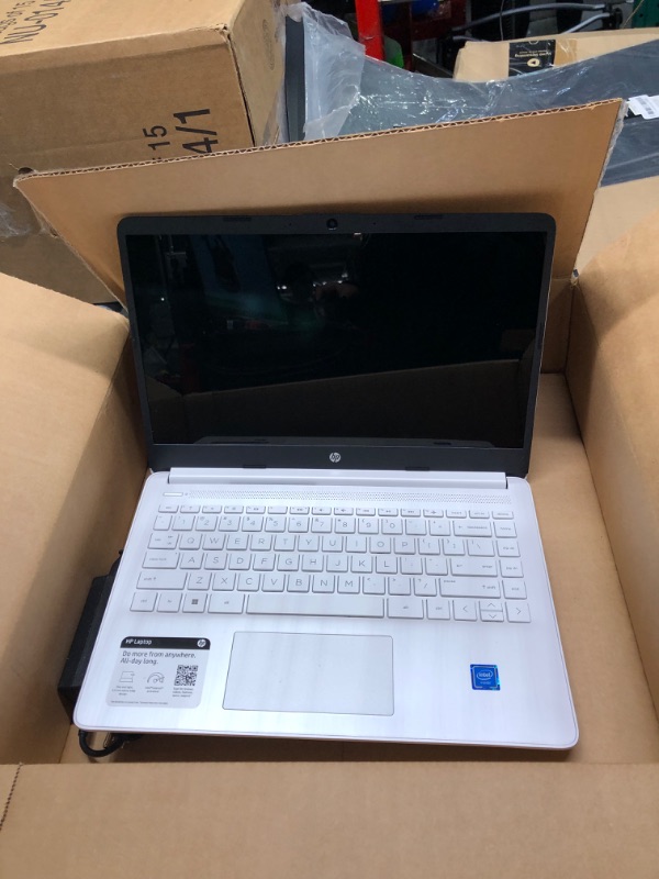 Photo 3 of HP - 14" Laptop - Intel Celeron - 4GB Memory - 64GB eMMC - Snowflake White