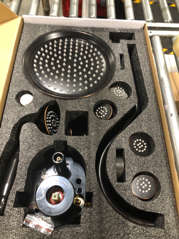 Photo 3 of Homekicen Antique Shower Faucet-Sets Fixtures: 9 inch Wall Rain Head with Handheld Spray and Body Jets, 3 Way Diverter Rough in Valve System included Trim Kit, Oil Rubbed Bronze Wall Mounted Oil Rubbed Bronze