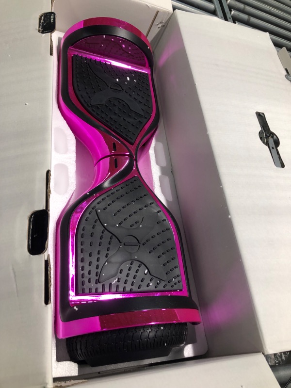 Photo 1 of **Used With Scratches and Needs New Battery** Hover-1 Chrome Electric Hoverboard | 6MPH Top Speed, 6 Mile Range, 4.5HR Full-Charge, Built-In Bluetooth Speaker, Rider Modes: Beginner to Expert Pink Chrome 1.0
