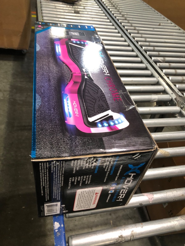 Photo 1 of **Used With Scratches and Needs New Battery** Hover-1 Chrome Electric Hoverboard | 6MPH Top Speed, 6 Mile Range, 4.5HR Full-Charge, Built-In Bluetooth Speaker, Rider Modes: Beginner to Expert Pink Chrome 1.0