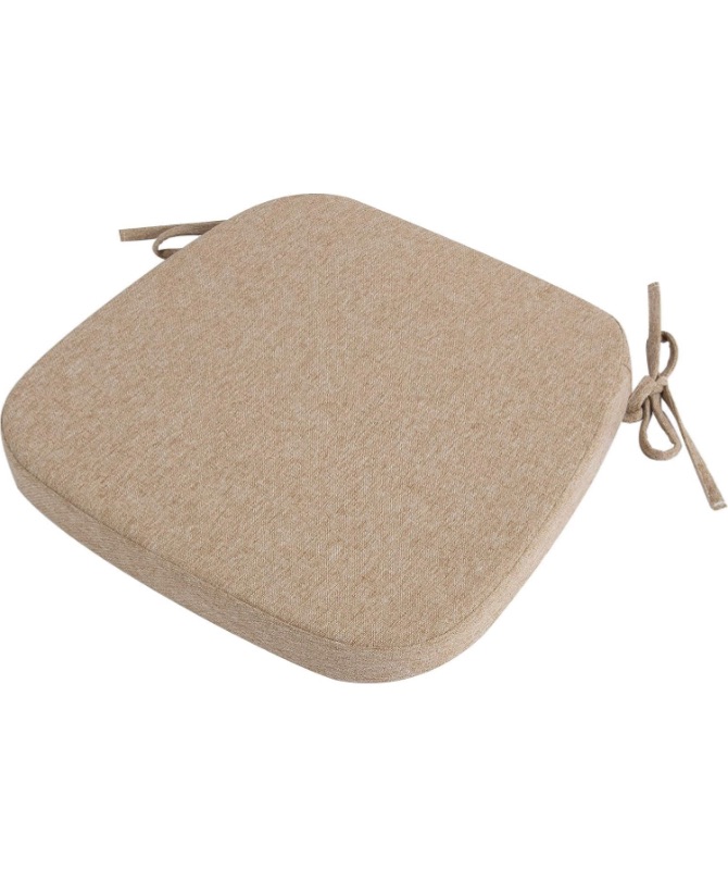 Photo 1 of Kitchen Chair Cushions with Ties - High Density Sponge Seat Cushion and Dining Room Chair Pad 17 X 16.5 Inches Non Slip Rubber Back Seat Cover Machine Washable - Beige