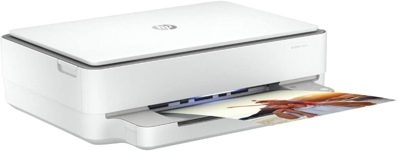 Photo 1 of HP ENVY 6055e Wireless Color Inkjet Printer, Print, scan, copy, Easy setup, Mobile printing, Best for home, Instant Ink with HP+,white New