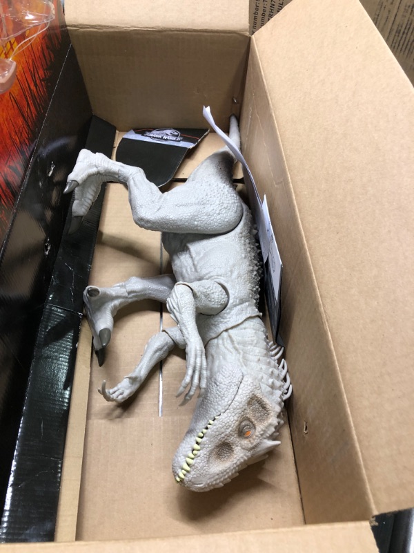 Photo 2 of ??Jurassic World Destroy ‘N Devour Indominus Rex with Chomping Mouth ? & Roarin’ Tyrannosaurus Rex Large Action Figure with Primal Attack Feature, Sound, Realistic Shaking, Movable Joints Convenient Rex + Action Figure