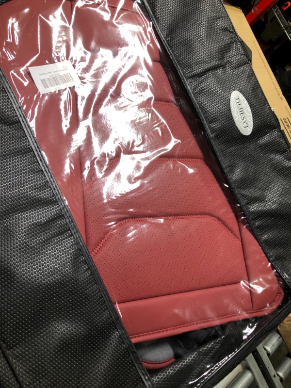 Photo 2 of **USED NOT COMPLETE** TIEHESYT Martha Red Car Seat Covers Full Set, Breathable Leather Automotive Front and Rear Seat Covers & Headrest for Comfortable Driving, Universal Auto Interior Fit for Most Kinds of Vehicles, Cars Martha Red Front Pair&Rear