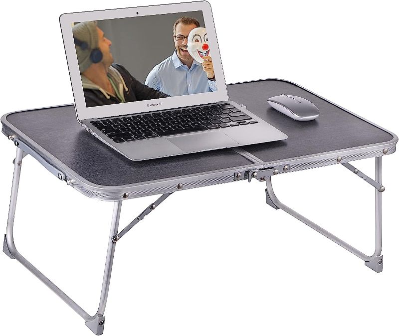 Photo 1 of Foldable Laptop and Bed Table with Storage, Portable Mini Lap Desk for Legs, Ideal for Study, Reading, Picnic, Breakfast,and More
