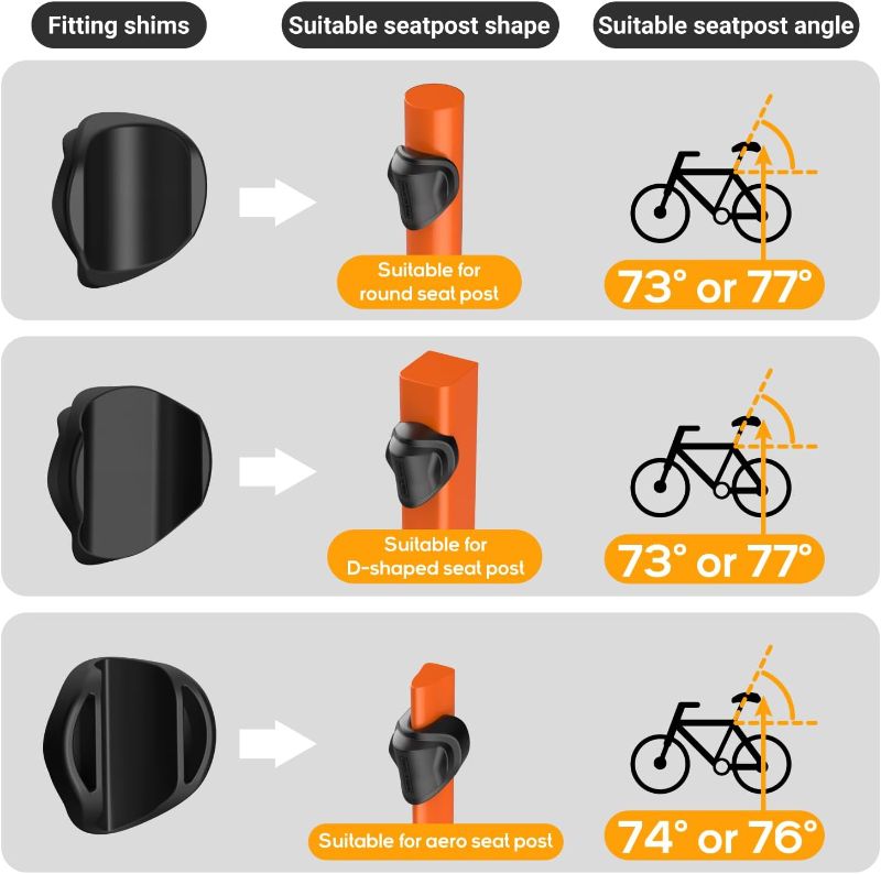 Photo 1 of TUSITA Bike Seat Post Mount Compatible with Garmin Varia RTL510 RTL515 RVR315, Rearview Radar - Round,D Shaped,Aero Seat Post Compatibility