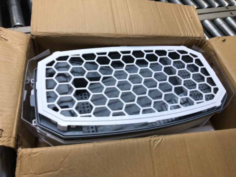 Photo 1 of VERABE Small Turtle Tank with Lid, Acrylic Turtle Aquarium with Water Pump, Full View Visually Reptile Turtle Habitat, Easy to Clean and Change Water, Multi Functional Area, Medium, White