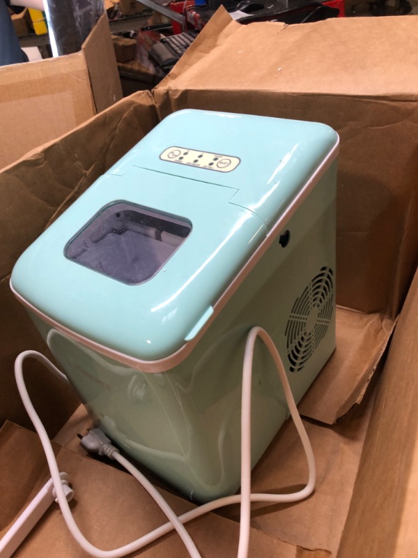 Photo 5 of  Ice Makers Countertop with Self-Cleaning, 26.5lbs/24hrs, 9 Cubes Ready in 6~8Mins, Portable Ice Machine with 2 Sizes Bullet Ice/Ice Scoop/Basket for Home/Kitchen/Office/Bar/Party, Green
 
