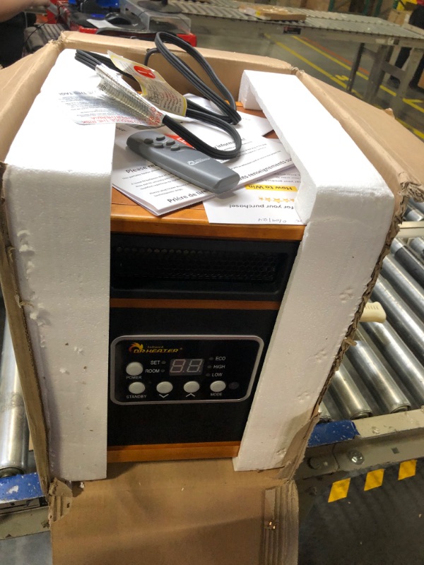 Photo 5 of Dr Infrared Heater Portable Space Heater, 1500-Watt, Cherry