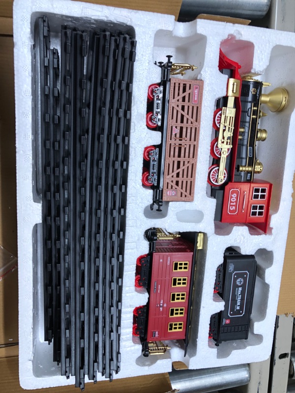 Photo 3 of 
Hot Bee Train Set - Train Toys for Boys w/Smokes, Lights & Sound, Toy Train w/Steam Locomotive, Cargo Cars & Tracks, Toddler Model Train Set for 3 4 5 6 7 8+ Year Old Kids Birthday Gifts