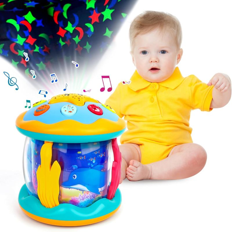 Photo 4 of Baby Toys 6 to 12 Months - Musical Projector Rotating Light Up Toys, Tummy Time for Infant 12-18 Months, Learning Toys for Toddler 1 2 3 Years Old, Birthday Gifts for Boys Girls 0-3-6-9-12-18 Months