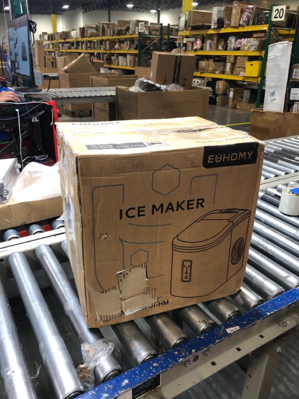 Photo 1 of EUHOMY Ice Maker Countertop Machine - 26 lbs in 24 Hours, 9 Cubes Ready in 8 Mins, Electric ice maker and Compact potable ice maker with Ice Scoop and Basket. Perfect for Home/Kitchen/Office.(Sliver)