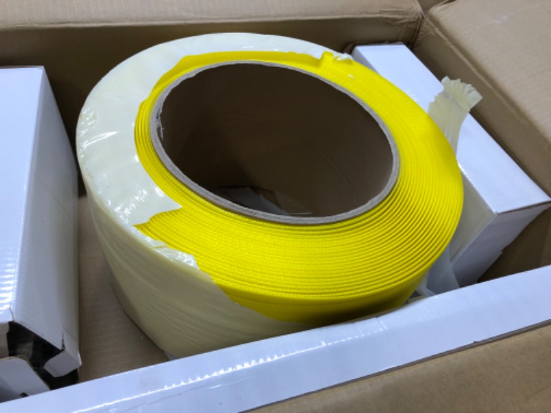 Photo 5 of Banding Strapping Kit, Craftforce Pallet Strapping Kit with Tensioner Banding Tool, Sealer, L 3280' x W 1/2" Poly Plastic Coil Reel, 500pcs Thickened Open Convex Seals for Strapping Packing