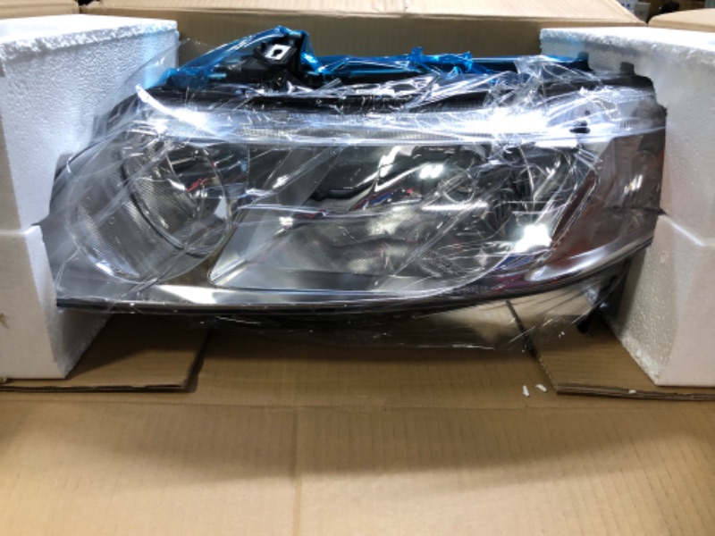 Photo 3 of AXLAHA Headlights Assembly Compatible with 2006-2011 Honda Civic Sedan 4dr - Chrome Housing, Amber Reflector - Headlamp Replacement for Civic 2006-2011 - Driver and Passenger Side Included